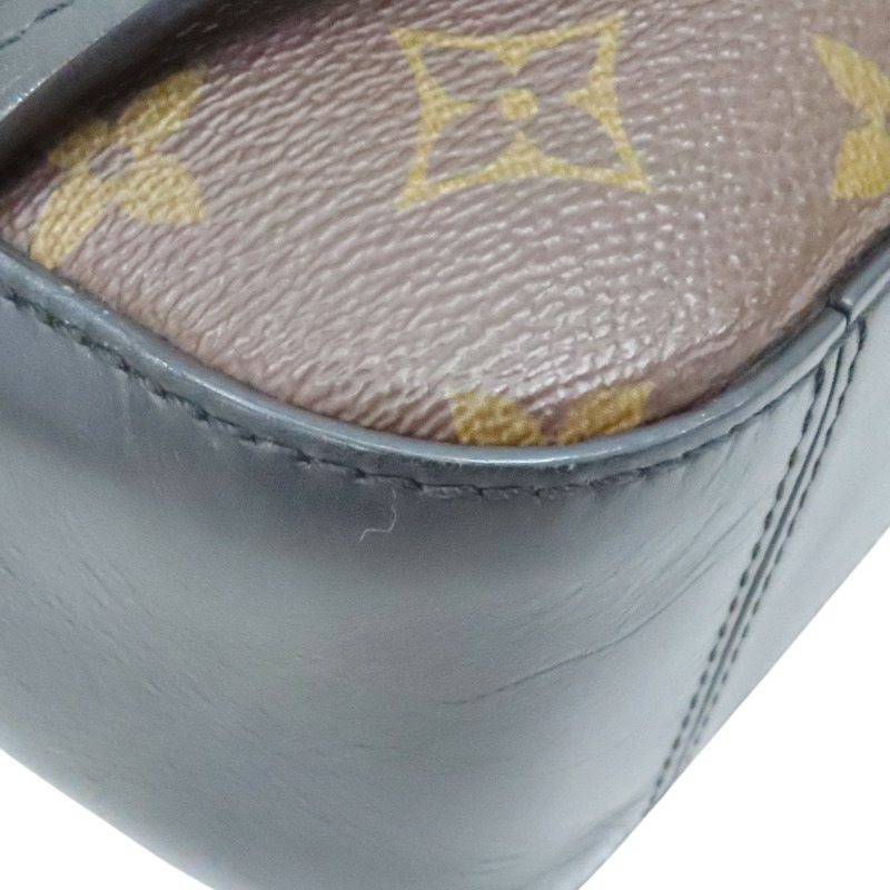 黑/棕色 原花帆布 牛皮 Saintonge 肩背包 M43555【LOUIS VUITTON LV 路易威登】 M43555-12