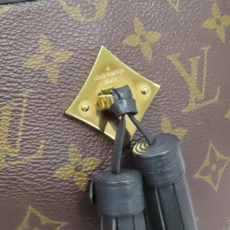 黑/棕色 原花帆布 牛皮 Saintonge 肩背包 M43555【LOUIS VUITTON LV 路易威登】 M43555-13