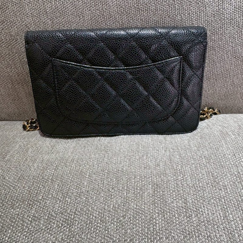 CHANEL WOC 黑金荔枝牛皮菱格紋-1