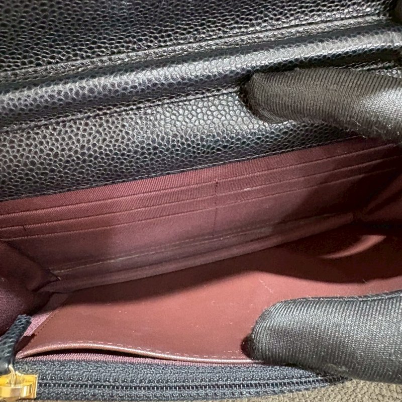 CHANEL WOC 黑金荔枝牛皮菱格紋-5