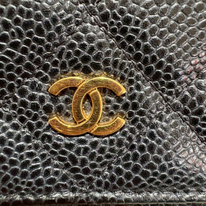 CHANEL WOC 黑金荔枝牛皮菱格紋-21