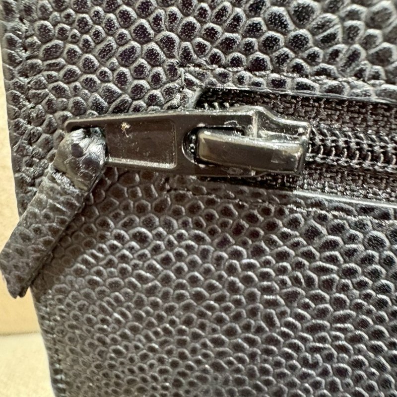 CHANEL WOC 黑金荔枝牛皮菱格紋-26