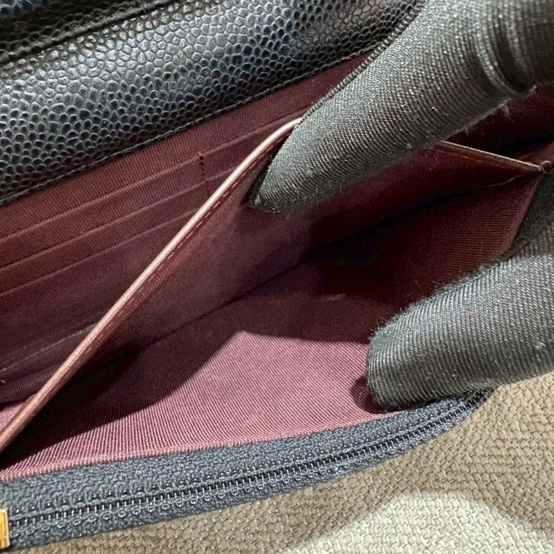 CHANEL WOC 黑金荔枝牛皮菱格紋-28