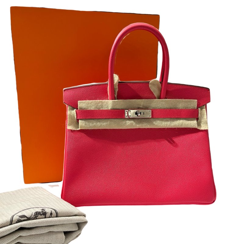 Used HERMÈS Epsom leather Birkin 30 Handbag Pink PHW-1