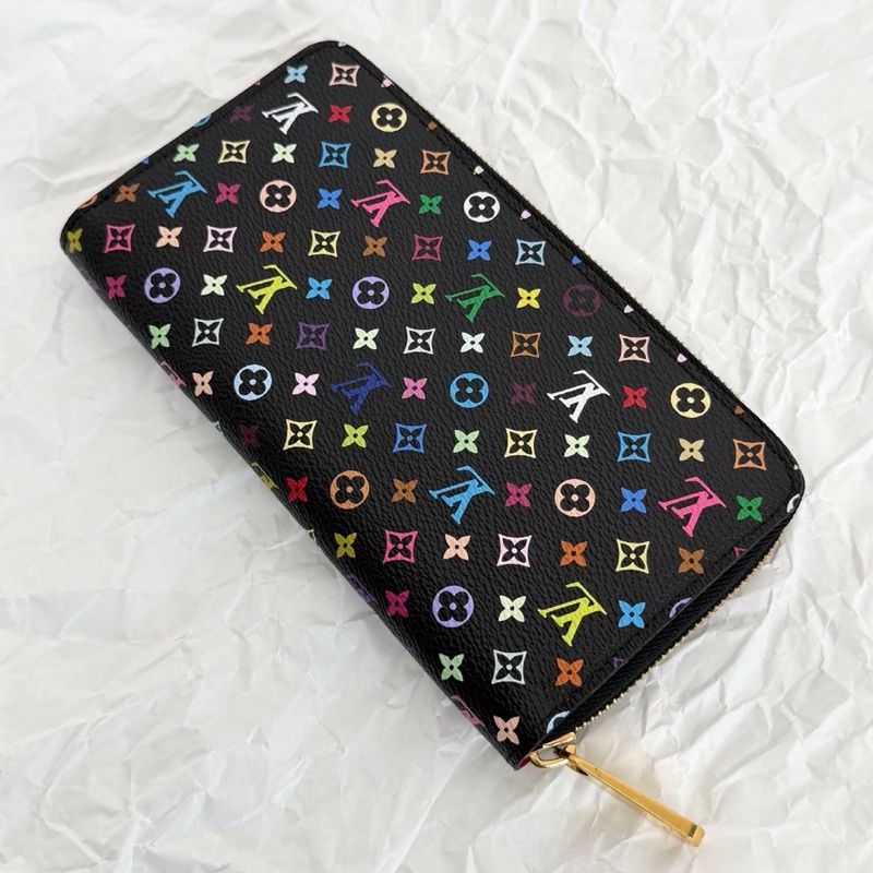 【近新閒置品】路易威登 LV Louis Vuitton 限量村上隆黑三彩錢包長夾 證件票卡夾-1