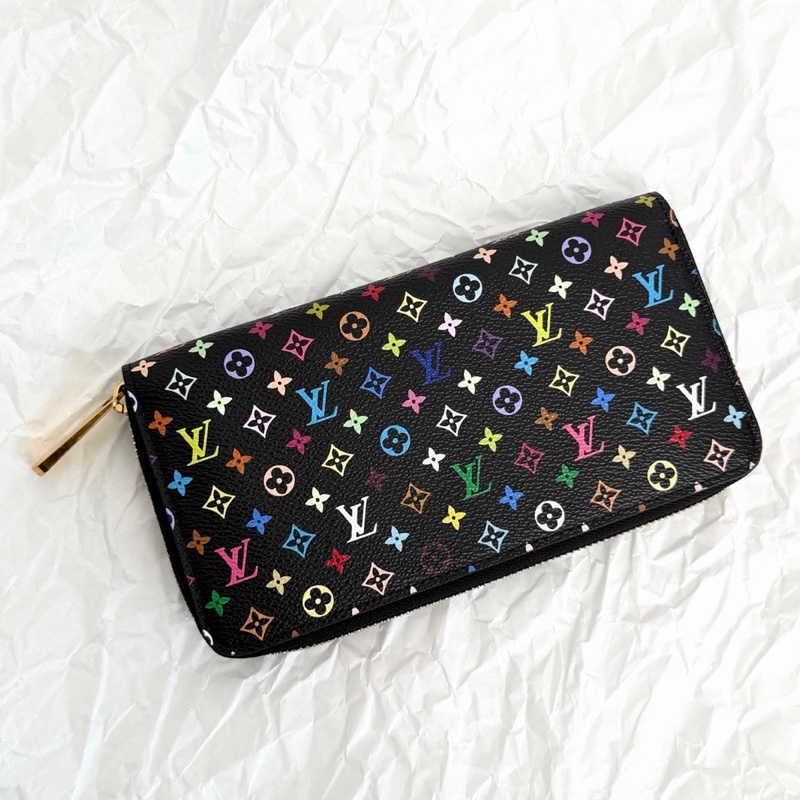 【近新閒置品】路易威登 LV Louis Vuitton 限量村上隆黑三彩錢包長夾 證件票卡夾-2