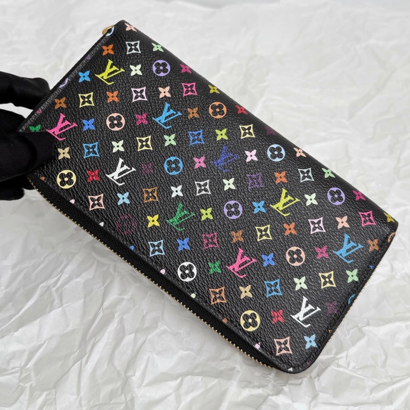 【近新閒置品】路易威登 LV Louis Vuitton 限量村上隆黑三彩錢包長夾 證件票卡夾-4