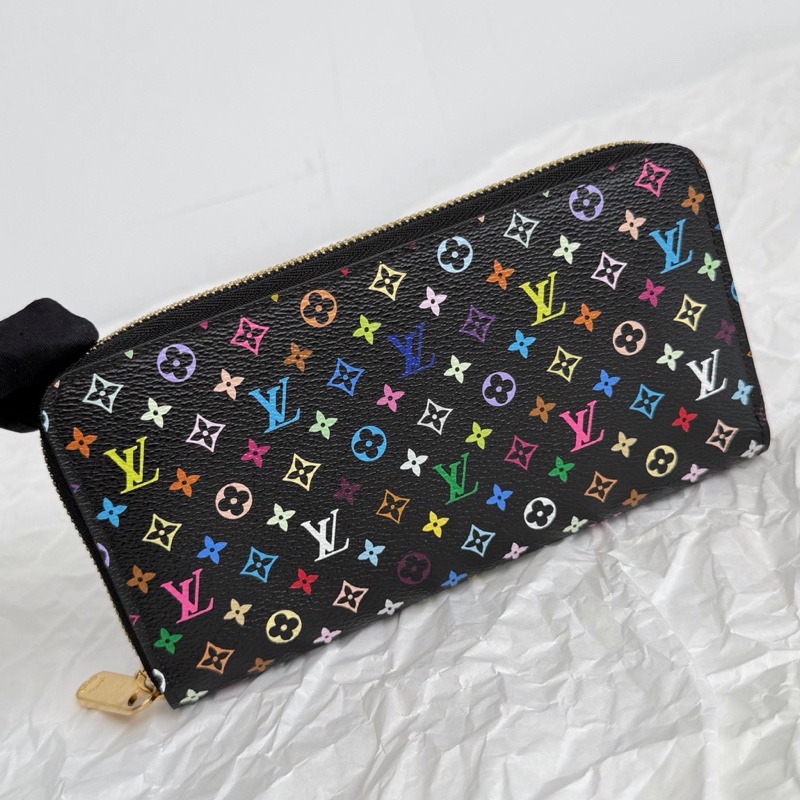 【近新閒置品】路易威登 LV Louis Vuitton 限量村上隆黑三彩錢包長夾 證件票卡夾-5