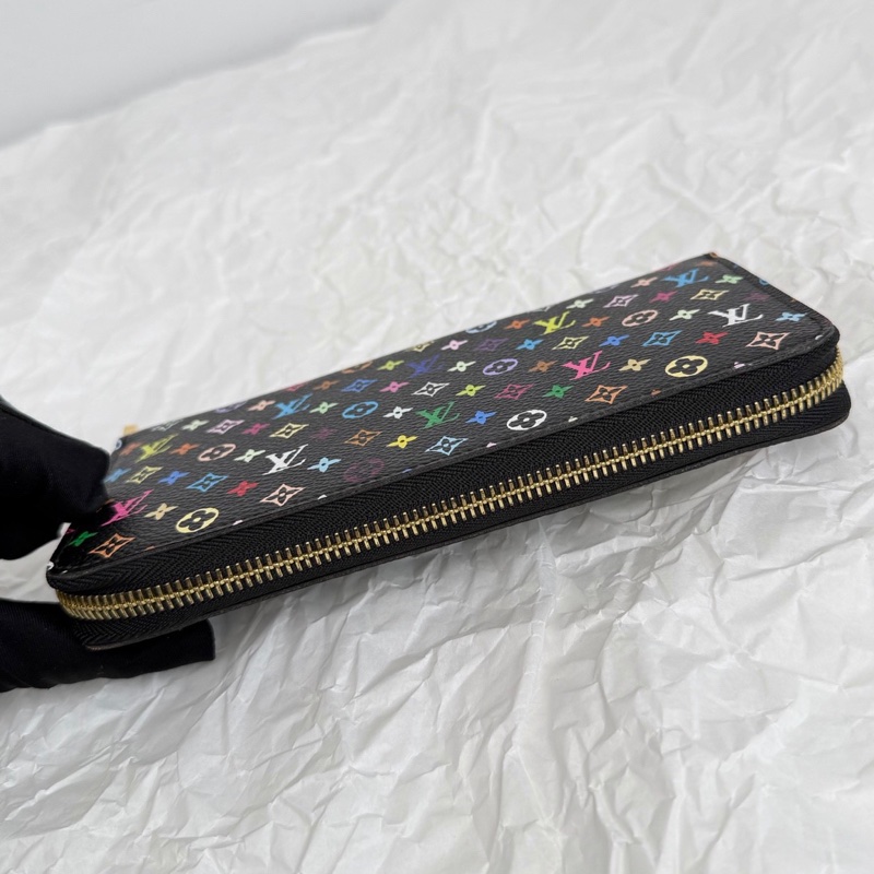 【近新閒置品】路易威登 LV Louis Vuitton 限量村上隆黑三彩錢包長夾 證件票卡夾-6