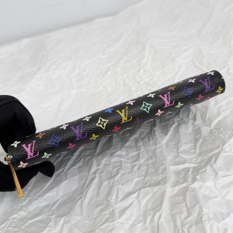 【近新閒置品】路易威登 LV Louis Vuitton 限量村上隆黑三彩錢包長夾 證件票卡夾-9