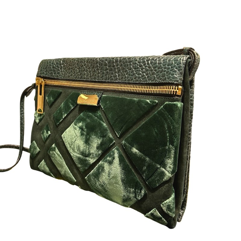 Used BURBERRY Cross Body Bag Green-1