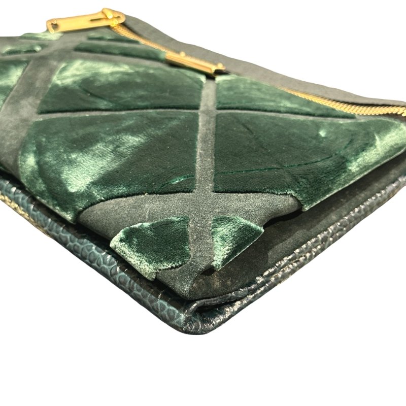 Used BURBERRY Cross Body Bag Green-5