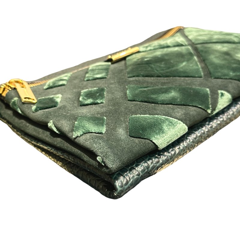 Used BURBERRY Cross Body Bag Green-6