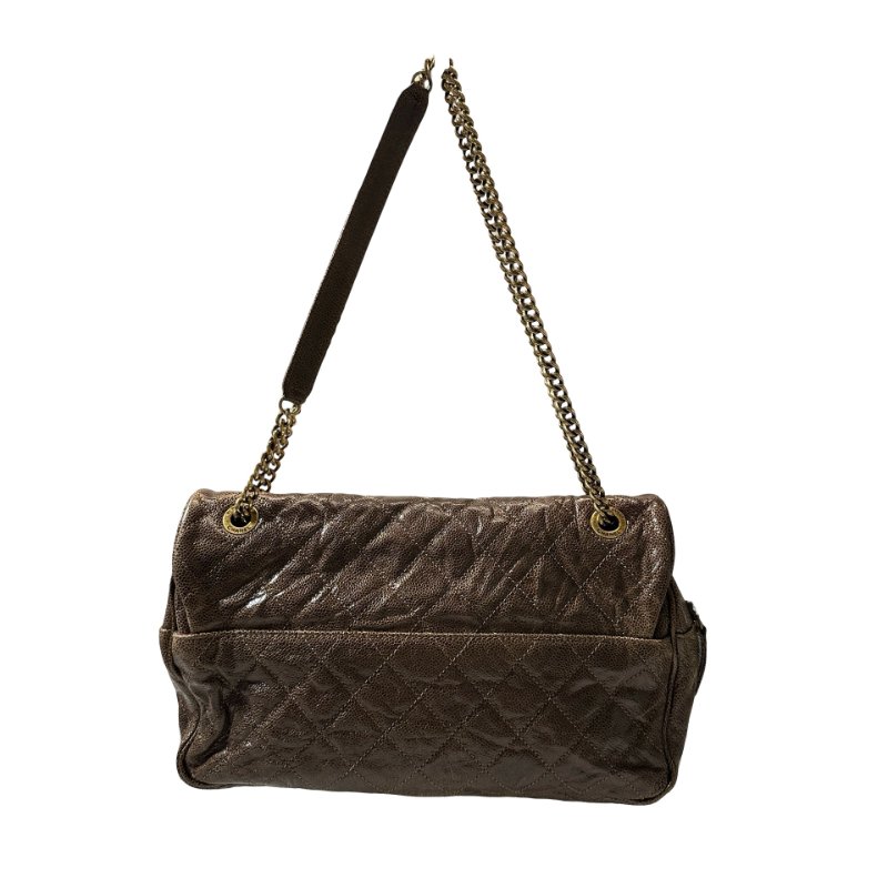 Used CHANEL Shoulder Bag Brown GHW-2