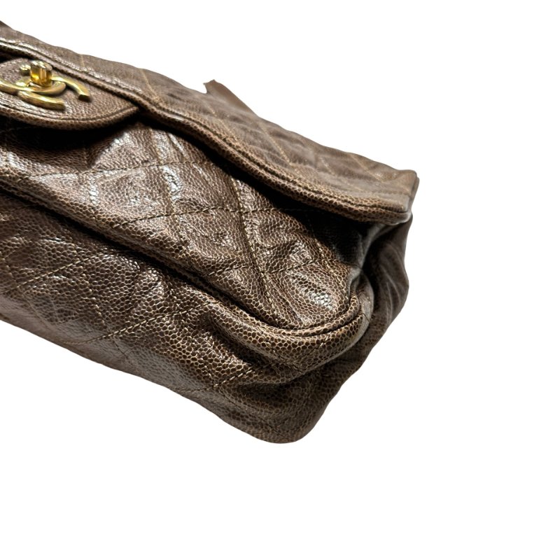 Used CHANEL Shoulder Bag Brown GHW-3