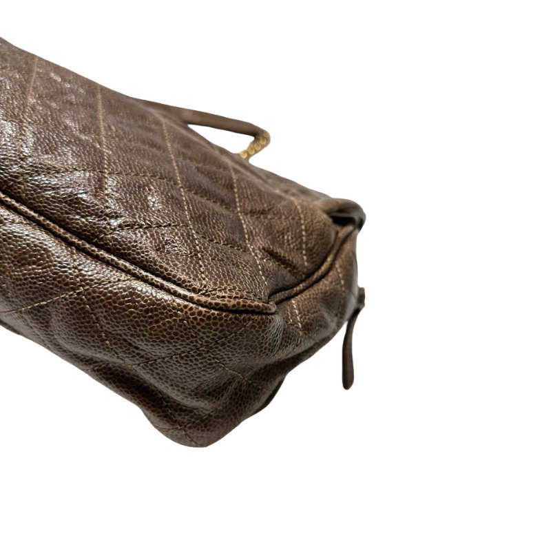 Used CHANEL Shoulder Bag Brown GHW-6