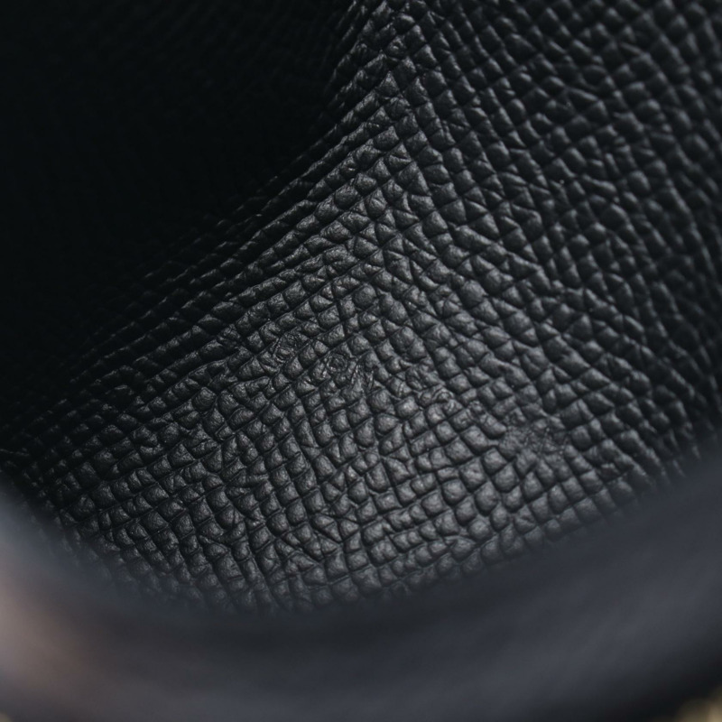 愛馬仕 BEARN 小型雙折皮夾，Epsom 皮革，黑色，金色五金，二手，女士款-4