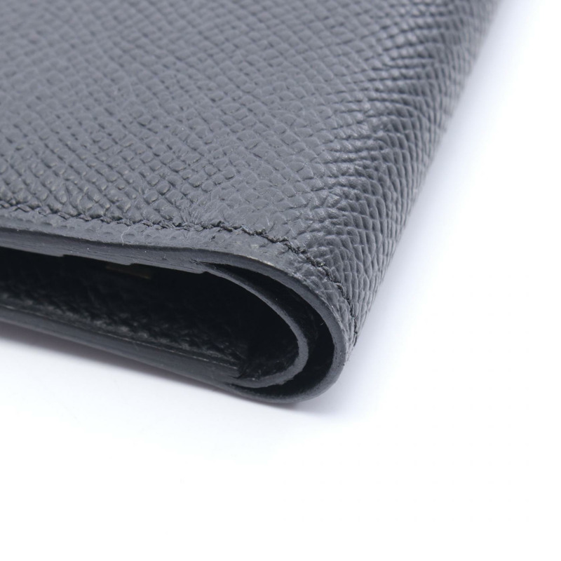 愛馬仕 BEARN 小型雙折皮夾，Epsom 皮革，黑色，金色五金，二手，女士款-5