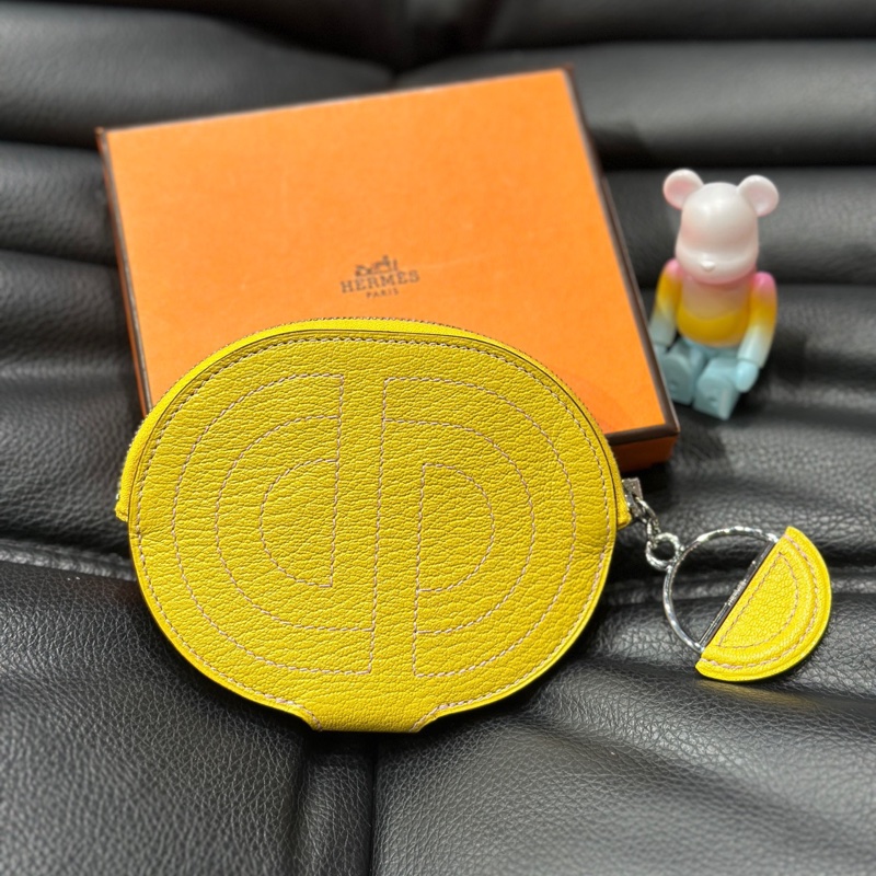 Hermes • in the loop豬鼻子零錢包 那不勒斯黃 山羊皮 附盒-0