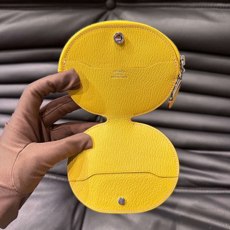 Hermes • in the loop豬鼻子零錢包 那不勒斯黃 山羊皮 附盒-1