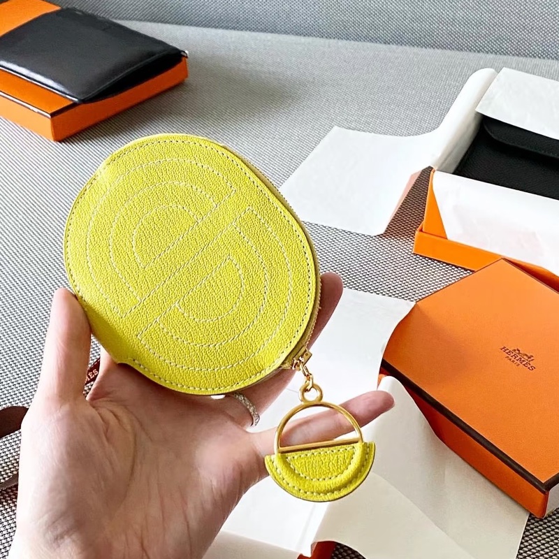 Hermes • in the loop豬鼻子零錢包 那不勒斯黃 山羊皮 附盒-3
