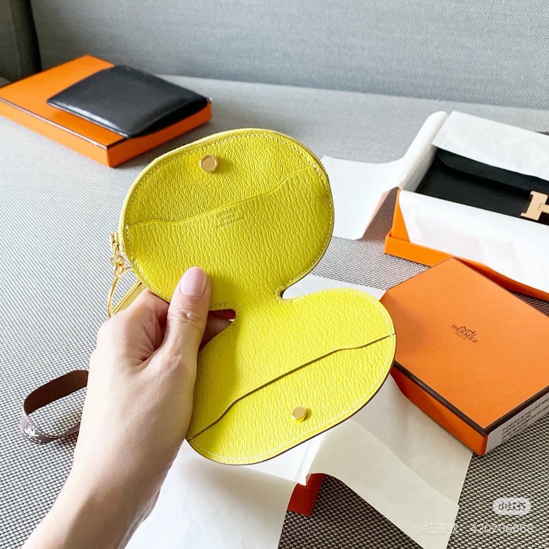 Hermes • in the loop豬鼻子零錢包 那不勒斯黃 山羊皮 附盒-4