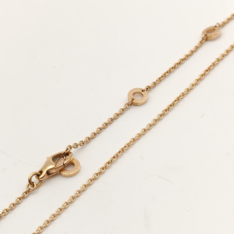 BVLGARI B.ZERO1彈簧項鏈三環扣18K玫瑰金/白陶瓷-3