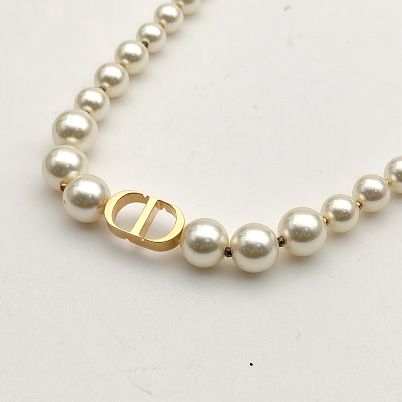 DIOR MONTAIGNE珍珠短項鏈金色合金-2