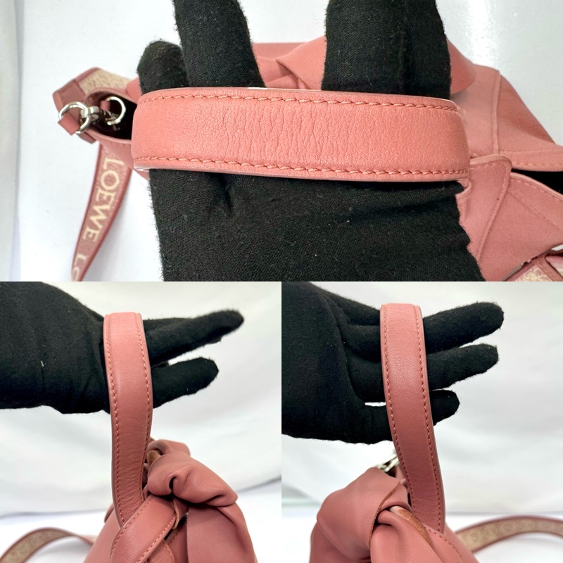 LOEWE 粉色吊床包 Nugget 小型兩用包-5