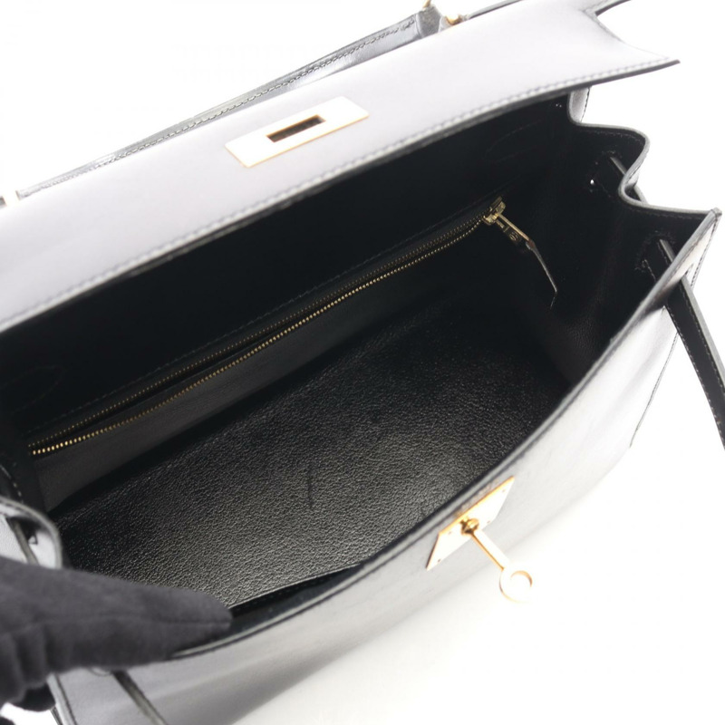 黑色 Box牛皮 Kelly 28 凱莉包 兩用包 〇Z刻 金扣【HERMES 愛馬仕】-2