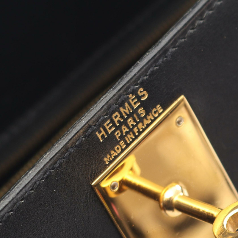 黑色 Box牛皮 Kelly 28 凱莉包 兩用包 〇Z刻 金扣【HERMES 愛馬仕】-3