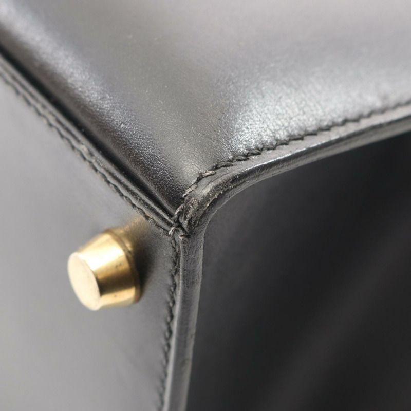 黑色 Box牛皮 Kelly 28 凱莉包 兩用包 〇Z刻 金扣【HERMES 愛馬仕】-7