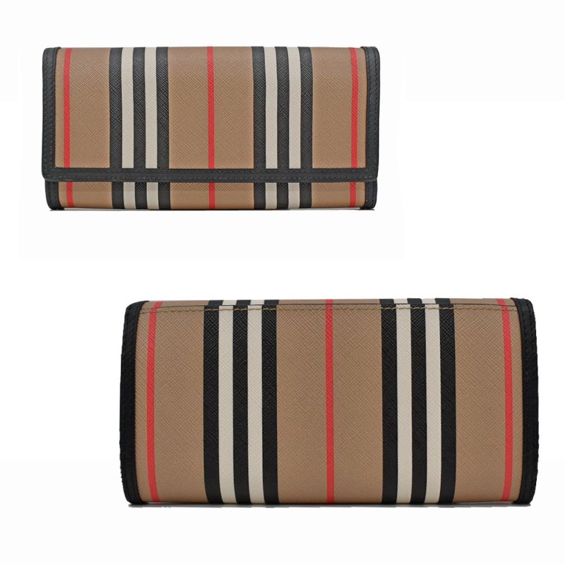 【門市全新現貨】BURBERRY 經典格紋PVC帆布翻蓋皮夾長夾(附原廠防塵袋)-0