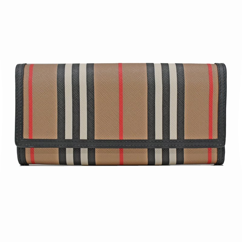 【門市全新現貨】BURBERRY 經典格紋PVC帆布翻蓋皮夾長夾(附原廠防塵袋)-4