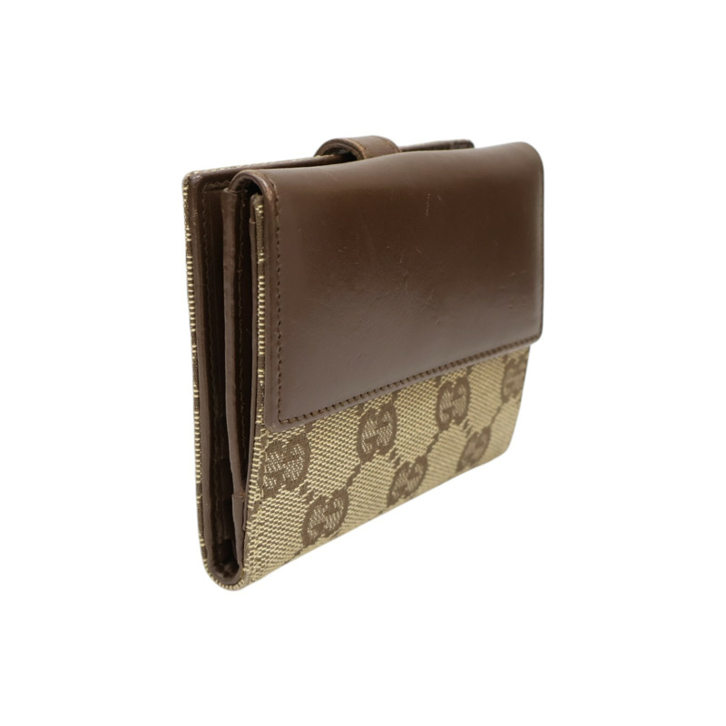 棕色 帆布 Jackie Compact 扣式短夾 05470【GUCCI 古馳】 05470-1