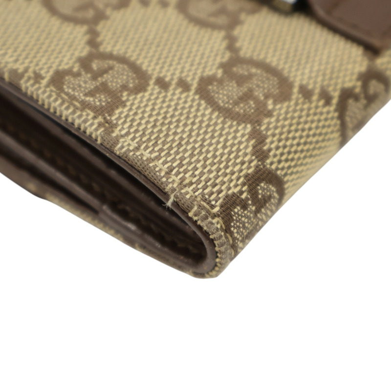 棕色 帆布 Jackie Compact 扣式短夾 05470【GUCCI 古馳】 05470-9