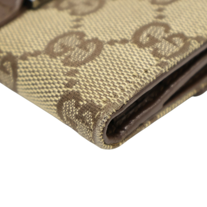 棕色 帆布 Jackie Compact 扣式短夾 05470【GUCCI 古馳】 05470-10