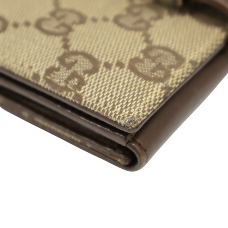 棕色 帆布 Jackie Compact 扣式短夾 05470【GUCCI 古馳】 05470-11