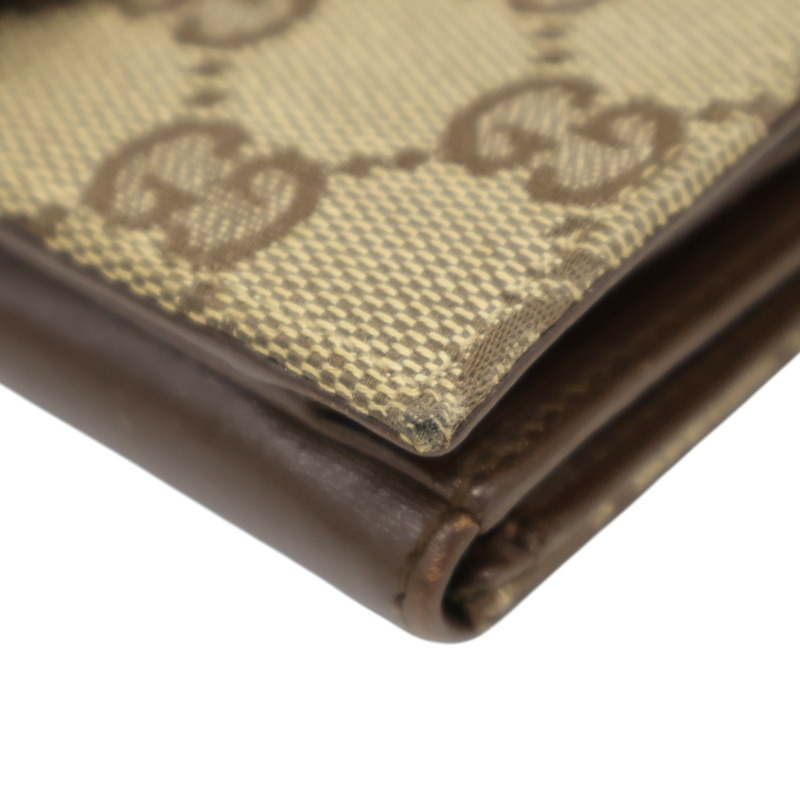 棕色 帆布 Jackie Compact 扣式短夾 05470【GUCCI 古馳】 05470-12