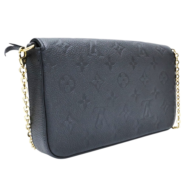 黑色 壓紋牛皮 Pochette Felicie 鍊帶 肩背包【LOUIS VUITTON LV 路易威登】 M82477-1