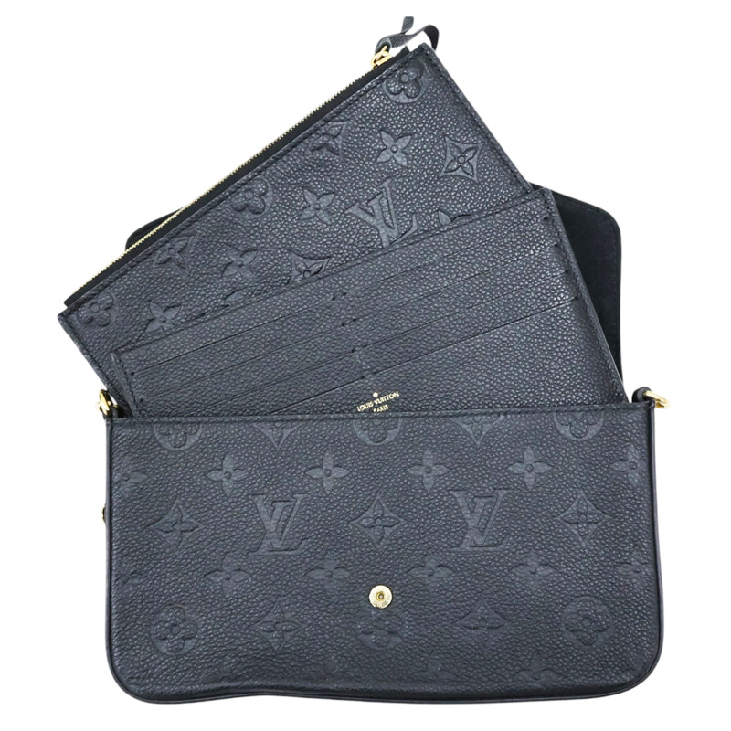 黑色 壓紋牛皮 Pochette Felicie 鍊帶 肩背包【LOUIS VUITTON LV 路易威登】 M82477-2