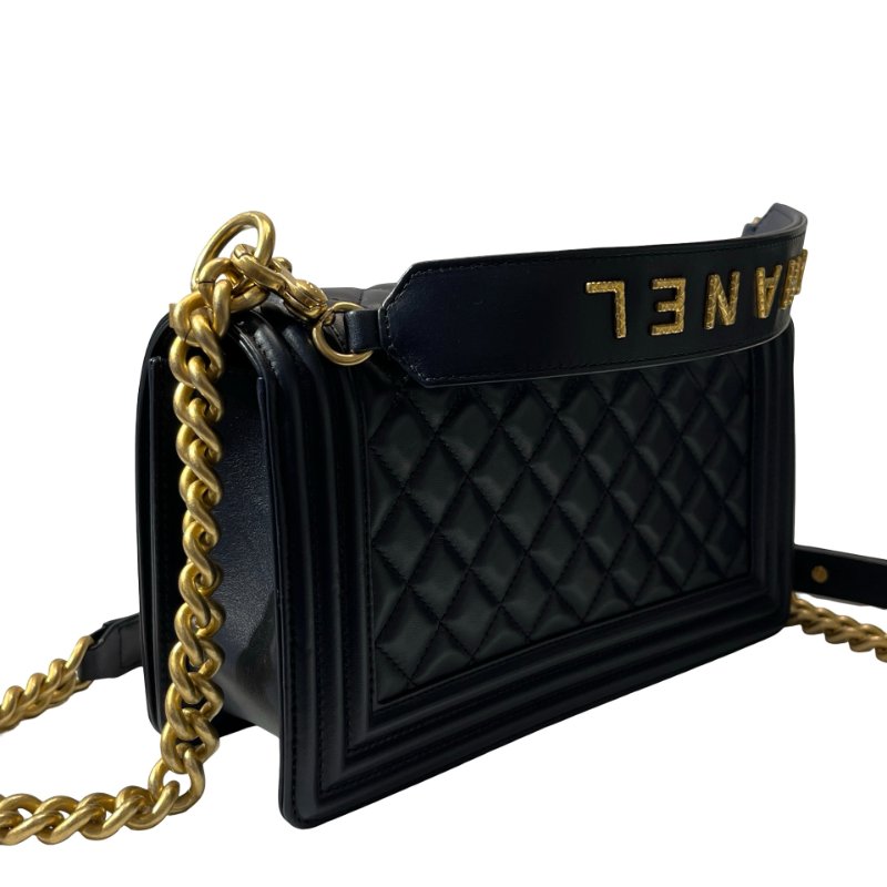 Used CHANEL Lambskin Leather Boy 25 Cross Body Bag-2