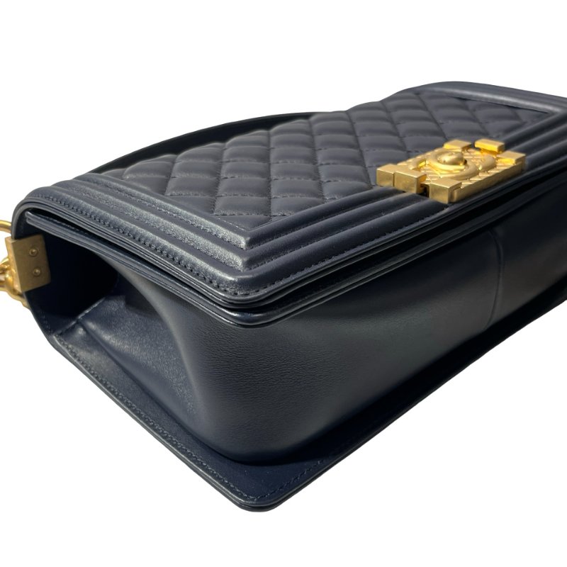 Used CHANEL Lambskin Leather Boy 25 Cross Body Bag-3