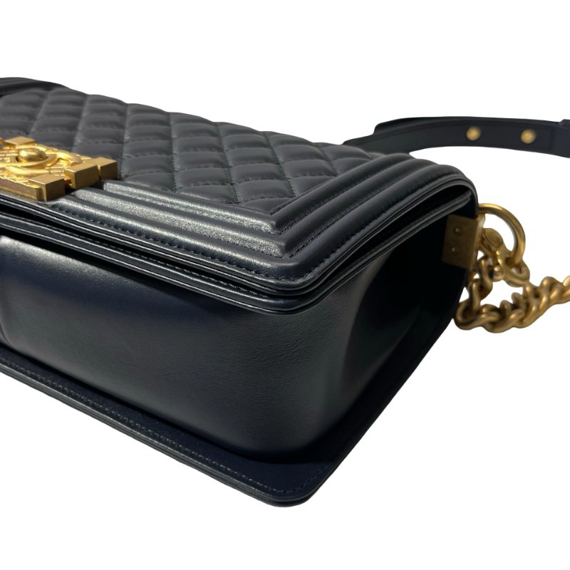 Used CHANEL Lambskin Leather Boy 25 Cross Body Bag-5