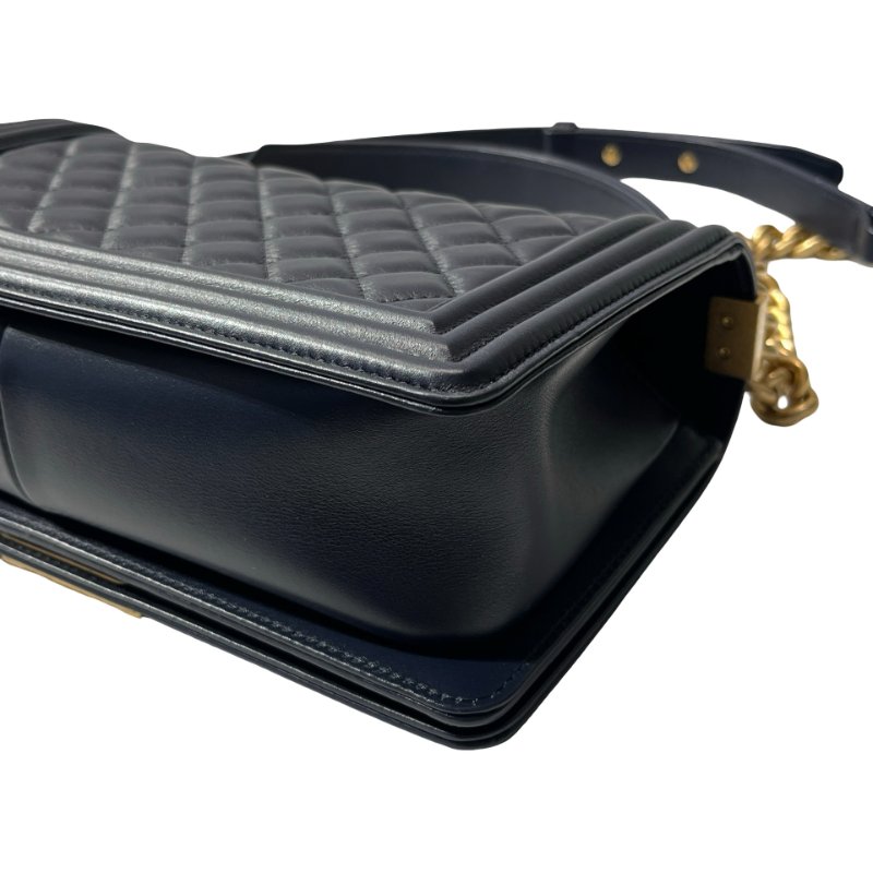 Used CHANEL Lambskin Leather Boy 25 Cross Body Bag-9