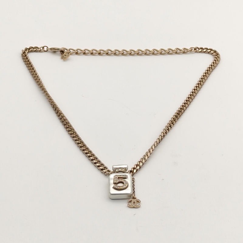 CHANEL 合金22S5號香水瓶雙C小logo吊墜-4