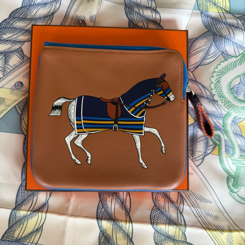 Hermes 萬用小包 駿馬圖案 閒置未用-0