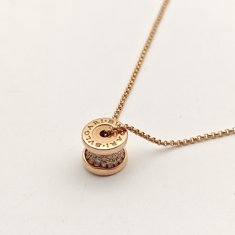BVLGARI B.ZERO1小蠻腰項鏈滿鑽18K玫瑰金/鑽石-2