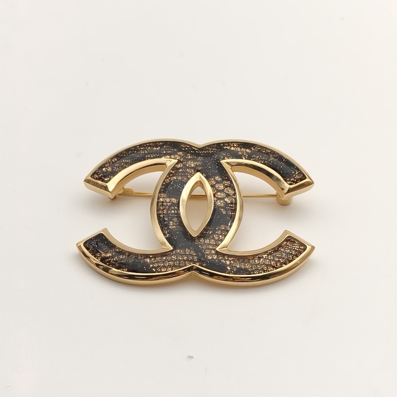 CHANEL 合金24K雙C大logo胸針-1