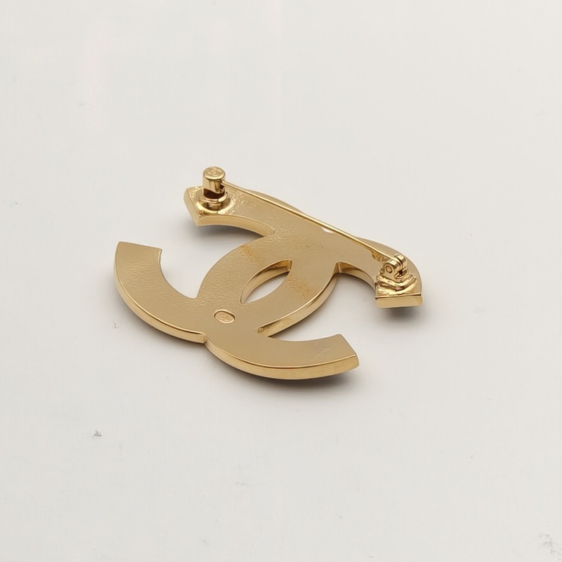 CHANEL 合金24K雙C大logo胸針-2